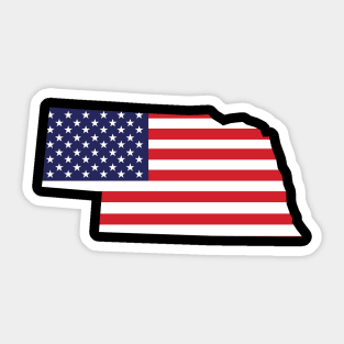 Nebraska State Shape Flag Background Sticker